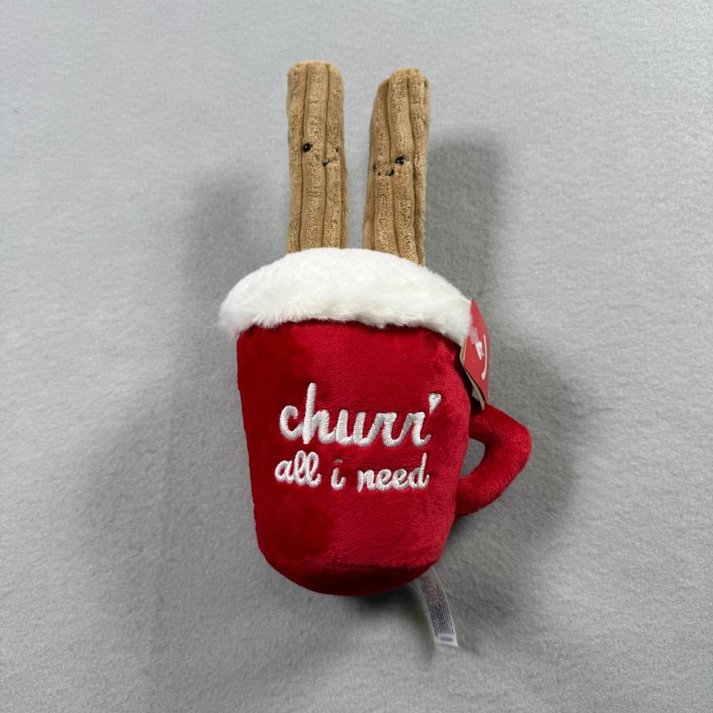 Aurora 10" Plush Red Mug Churr' All I Need Mug Churro Foodie Pun‎ Kawaii Gift